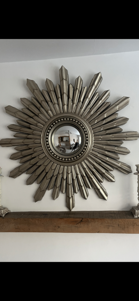 Laura Ashley Silver Sunburst Mirror - Good Condition