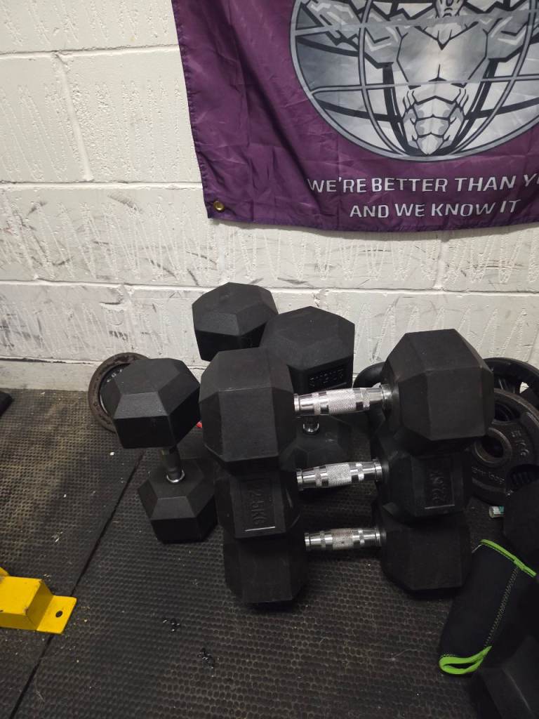 Hex Dumbbell Set with Rack – Good Condition