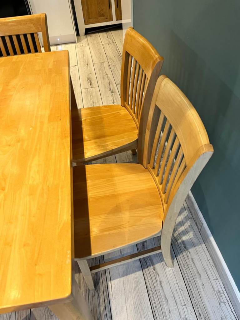 Solid malaysian wooden table and chairs