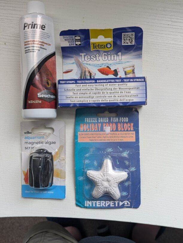 Assorted Aquarium items concerned with water quality and maintenance.