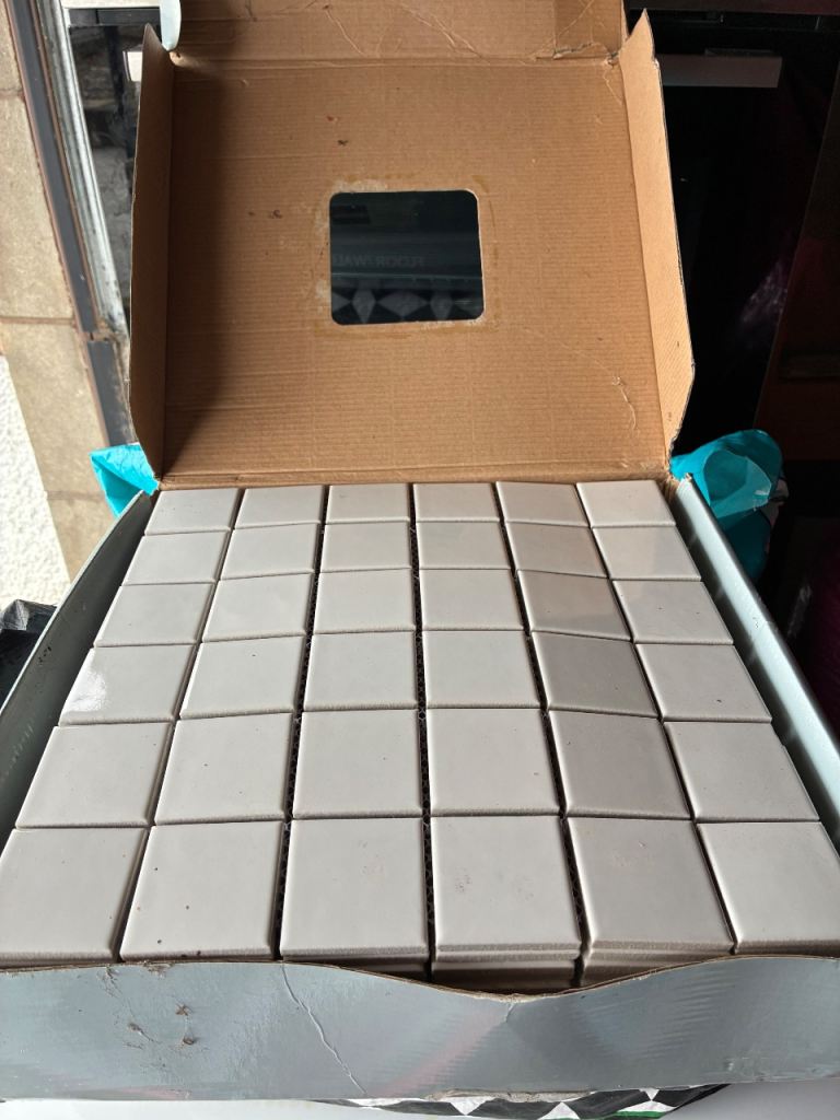 White square mosaic tiles 