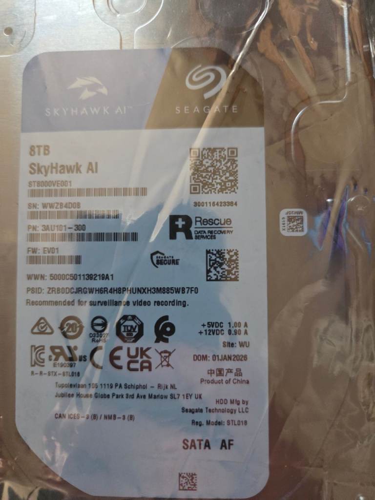 Seagate SkyHawk AI 8TB Hard Drive - New, Unused