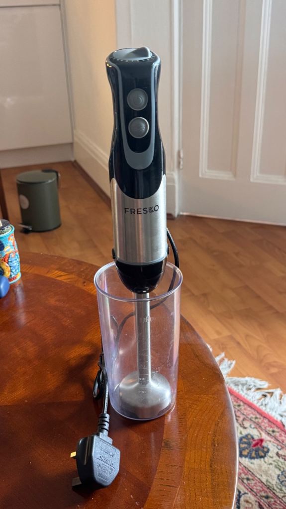 FRESKO Stainless Steel Hand Blender, 1200W Electric Stick Blender with 12 Speed