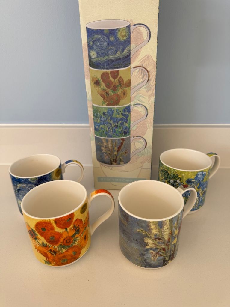 4 Vincent Van Gogh china mugs 
