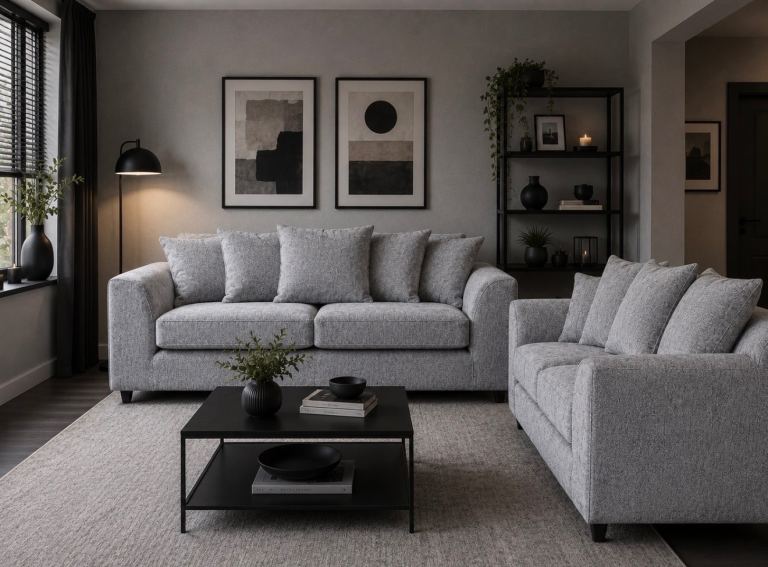 Luxury chenille 3+2 sofa set Available in a variety of colours 