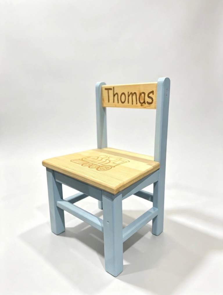 New Personalised Wooden Child's Chair - Thomas Design