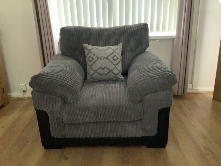 The Very Collection Marissa Jumbo Cord Armchair - Grey/Black