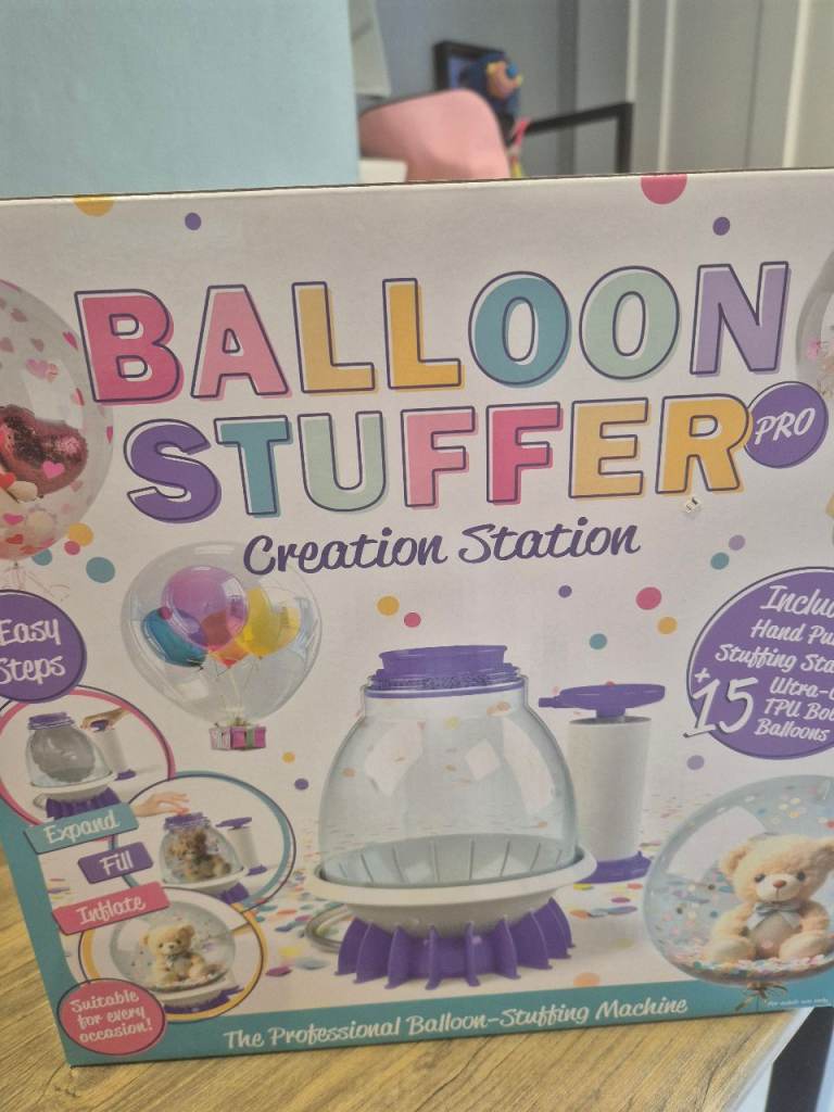 Balloon Stuffer Pro Creation Station Balloon Stuffer Kit Hand Pump Purple/White