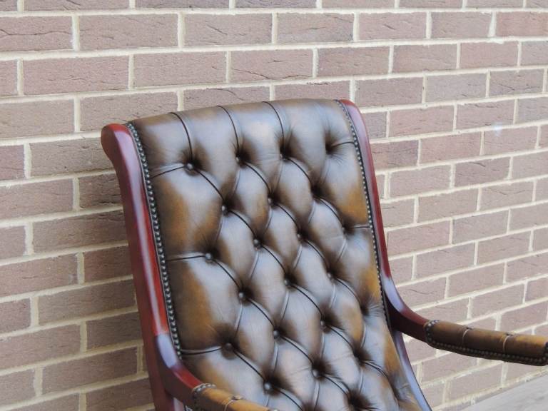 Whiskey Brown Chesterfield Rocking Chair (UK Delivery)