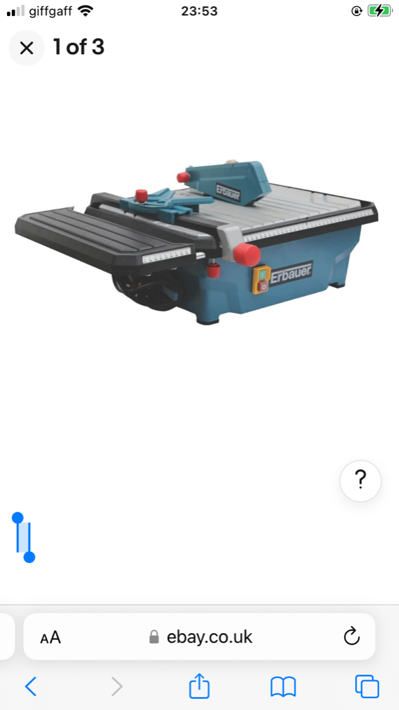 ERBAUER TC180VI 750W ELECTRIC diamondTILE CUTTER 240V