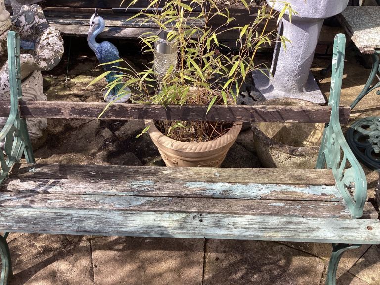 CAST IRON GARDEN BENCH , NEEDS TLC