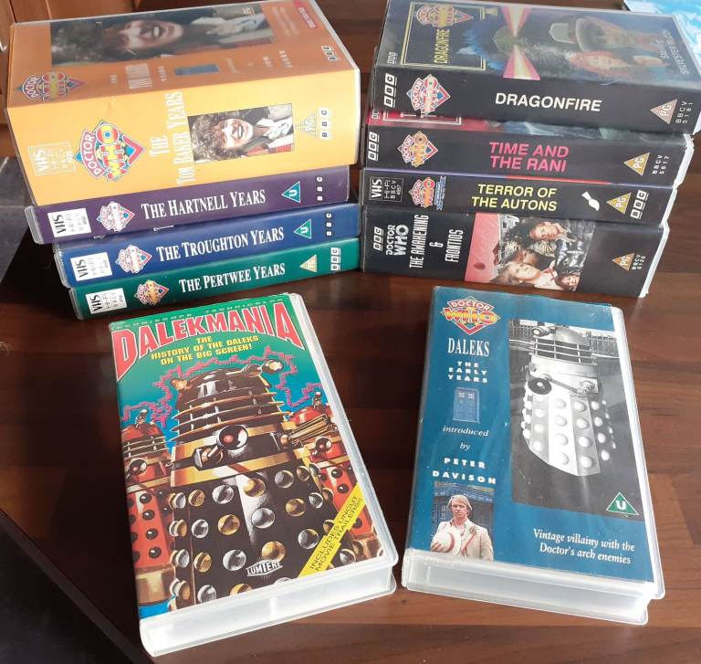 10 x Doctor Who video tapes VHS inc 2 doubles