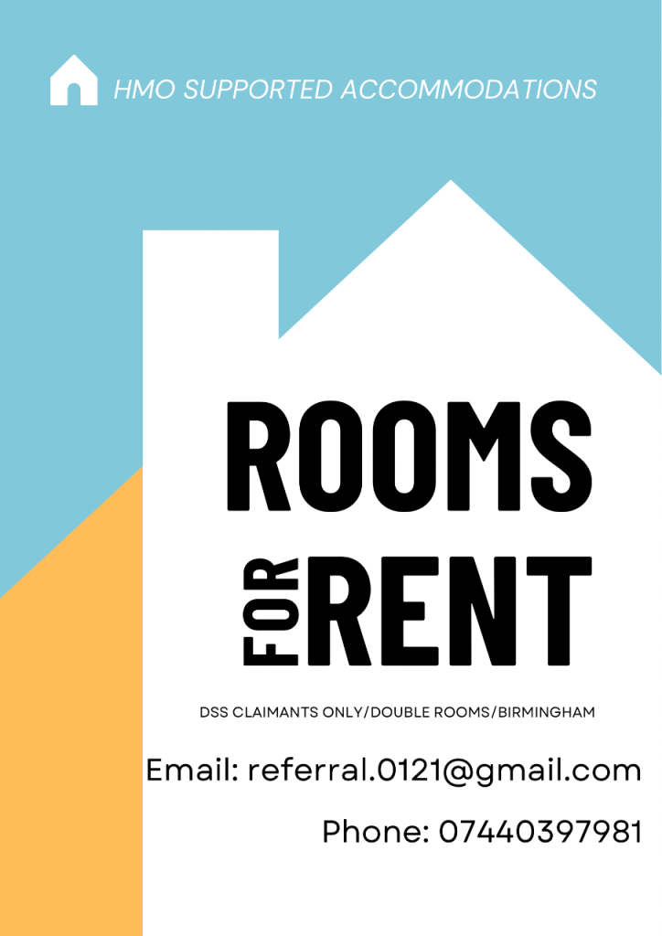 HMO Supported Accommodation DSS Double Rooms available in Stockland Green, Birmingham