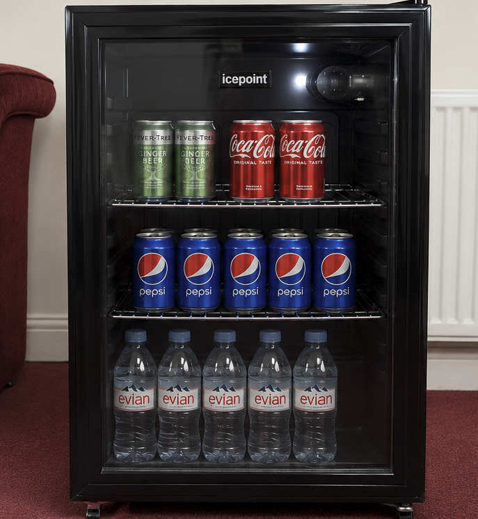 Icepoint ICE-90 Glass Door Drinks Fridge | Mini Bar | Display Cooler | Fully Working