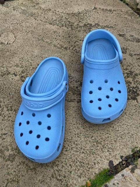 Womens Genuine Crocs  Light Blue size 4