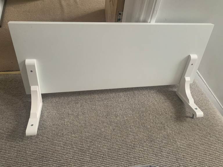 Two white Ikea Bergshult shelves 80cm x 30cm each, with brackets, used but in good condition