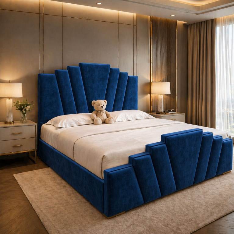 ottoman bed frame Plush velvet upholster Storage and mattress are optional Free cash on delivery