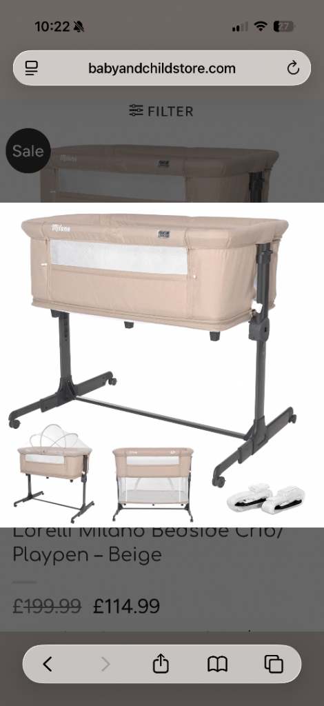 Next to me crib and play pen 