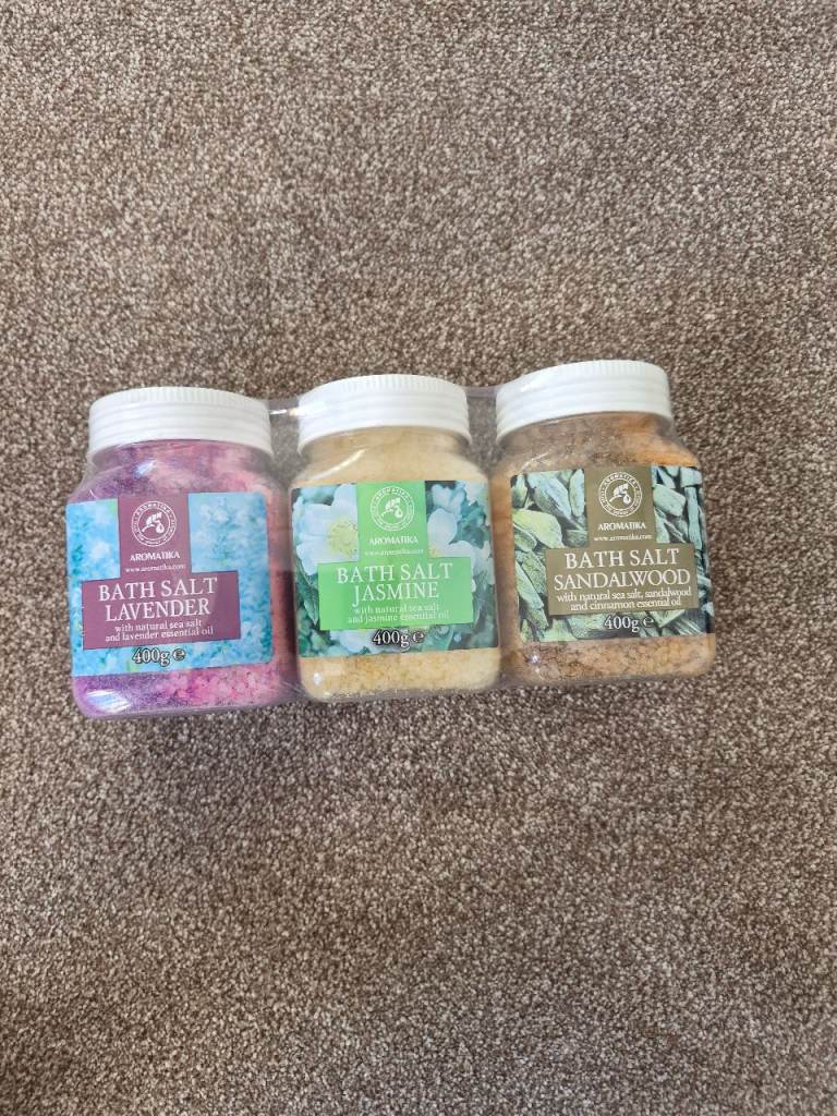 New Set of 3 Bath Salts - Lavender, Jasmine, Sandalwood