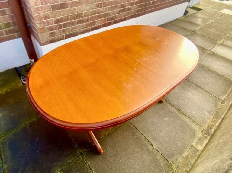“Stag” DINING TABLE - Mid Century Modern - Retro Vintage - Large Extendable Golden Teak - Sits 6-10