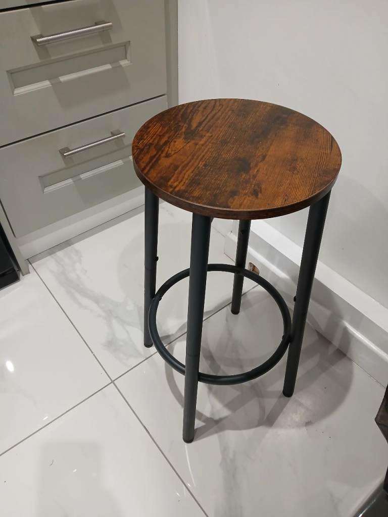 Stool chair bar stool metal and wood