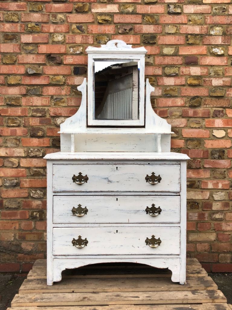 Antique Victorian pine chest of drawers dressing table 