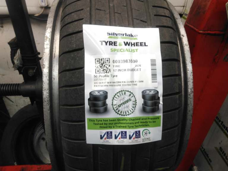225 50 R17 98w Mazzini Falconer F1 5mm Partworn Pressure Tested Tyre