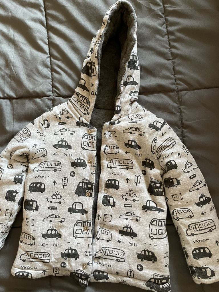 🧥 Brand New NEXT Reversible Jacket – Grey – Fits Up to 24 Months