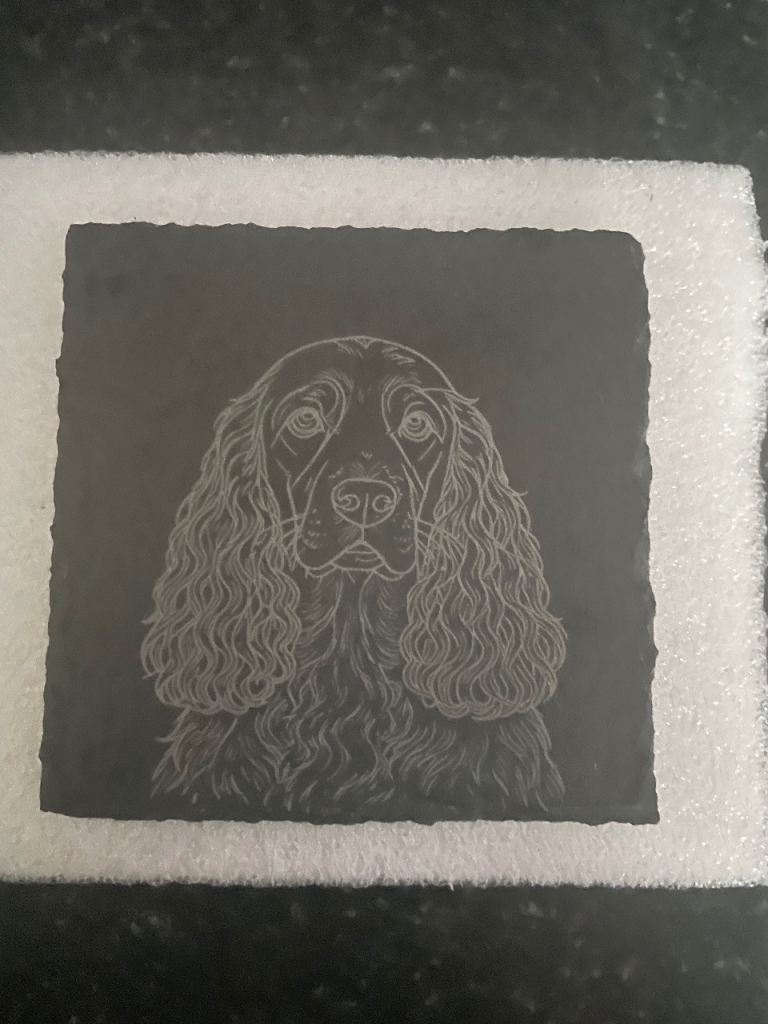 Brand New Square Slate Coaster dog design lots available just text