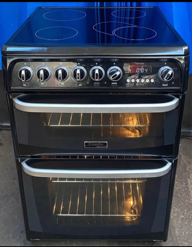 Hotpoint  CH60EKK 60cm Double Oven Electric Ceramic Cooker - Black 