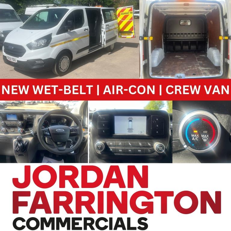 2021 FORD TRANSIT CUSTOM 320 LWB L2 H1 130PS CREW VAN *AIR-CON* *NEW WET-BELT*