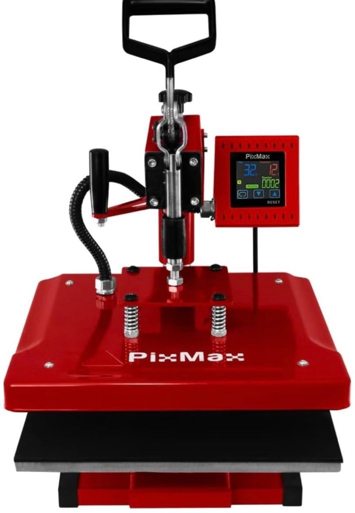 PixMax Swing Heat Sublimation Printing Vinyl Transfer Pressing Machine, Red, 38cm x 38cm