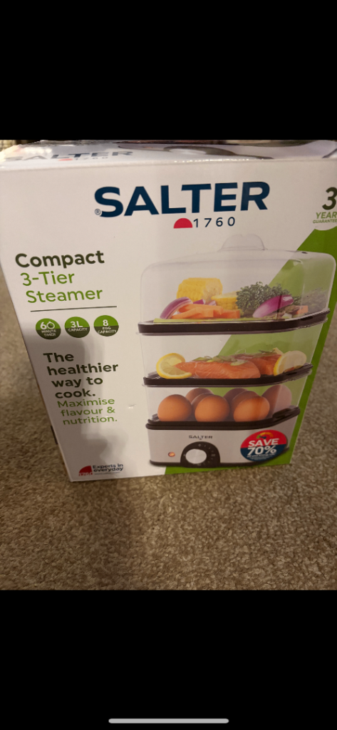 Salter Compact 3-Tier Steamer - Brand New in Box