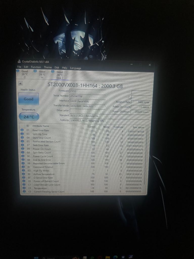 Seagate SkyHawk 2TB 3.5" Internal Hard Drive (CCTV / NAS / PC Storage) - Fully Tested
