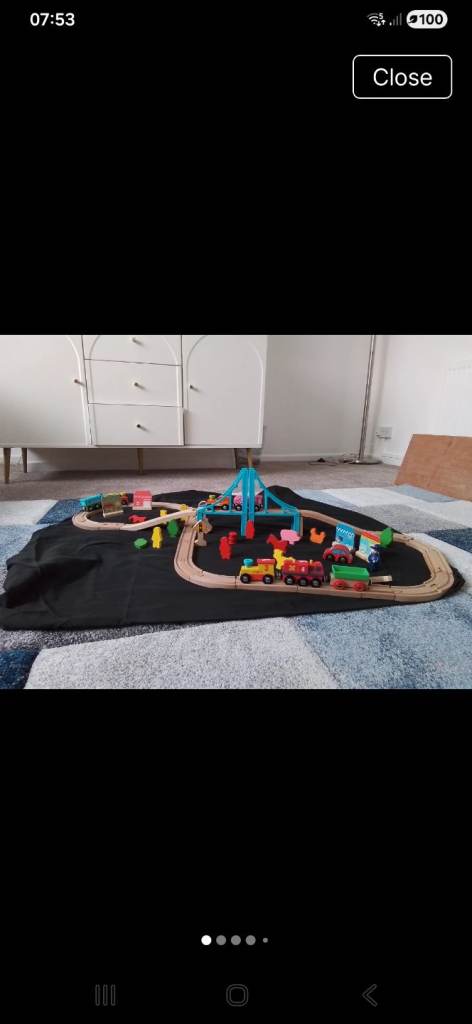 Tesco Carousel Wooden Train Set - 60 Pieces