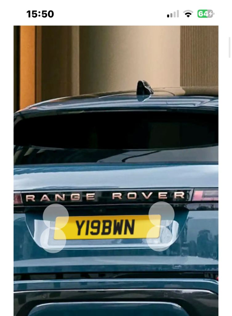 Private number plate Y19BWN
