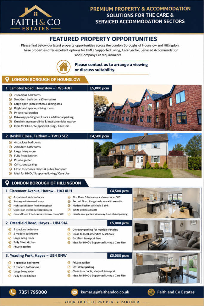  Available Properties | Hounslow & Hillingdon | Care & Supported Living