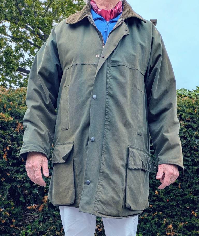 Wax jacket coat, Green, Large/ExLarge. 