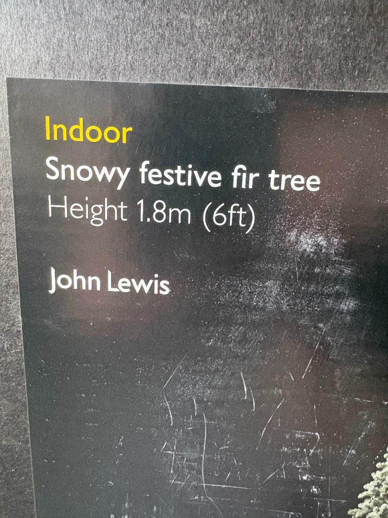 John Lewis Indoor Snowy Festive Fir Tree 1.8m (6ft)