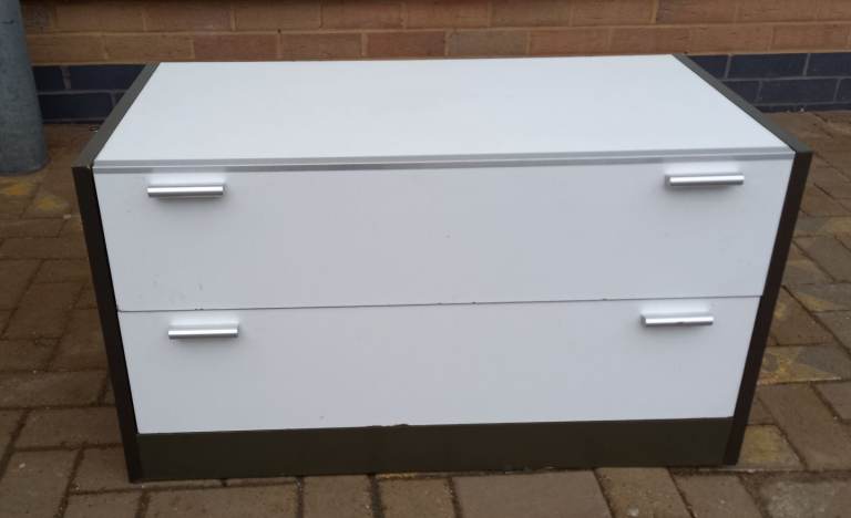 White and Brown Chest of Drawers - Good Condition