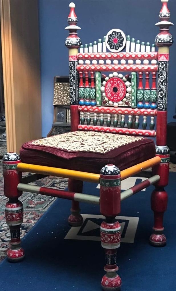 Beautiful Restaurant  indian mughal hand painted chairs 