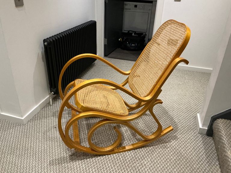 Bentwood Cane Rocking Chair – Solid Wood, Scandi / Mid-Century Style