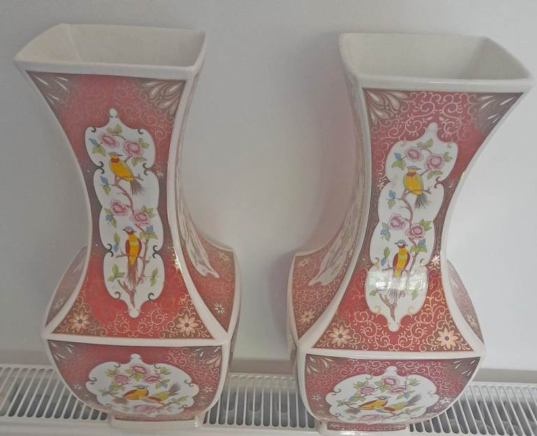 Pair of chinese patterned vases