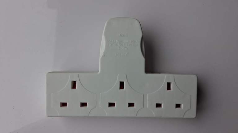 image for 3 Way Plug Adapter UK for Wall Plug Extender Adaptor