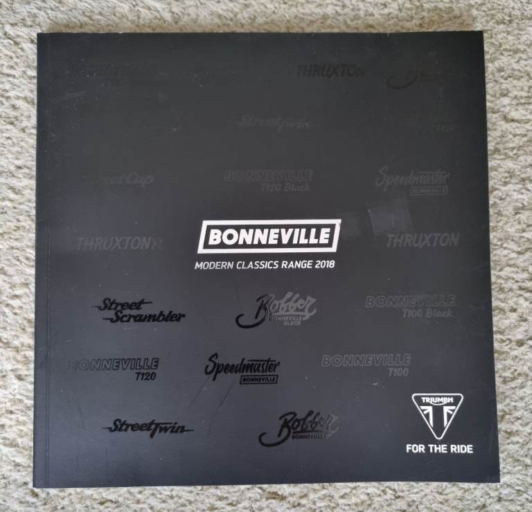 2018 Triumph Bonneville Motorcycle Modern Classics Dealer Sales Brochure.
