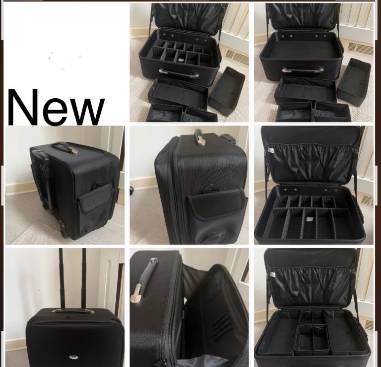 Black Rolling Suitcase/Makeup Artist Case – New, Unused