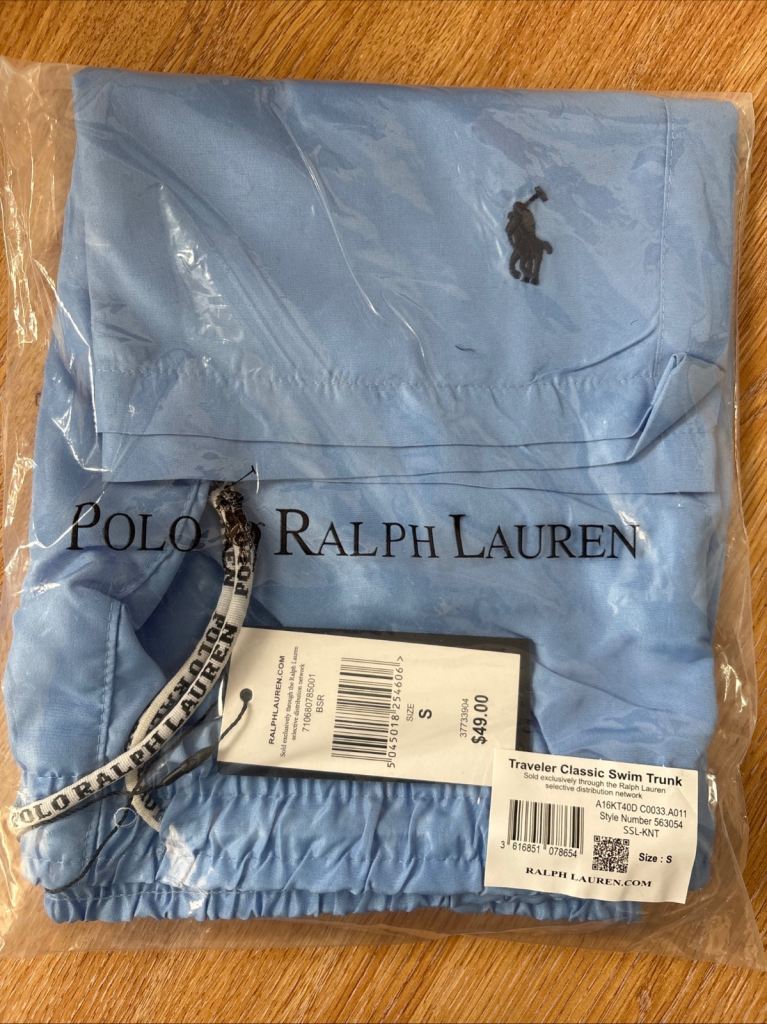 Polo Ralph Lauren Traveler Classic Swim Shorts Light Blue Size S BNWT