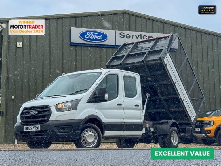 2022 Ford Transit Crew Cab Tipper LWB L3 350 Leader Air Con EURO 6 SELECT CHASSIS CAB Diesel Manual