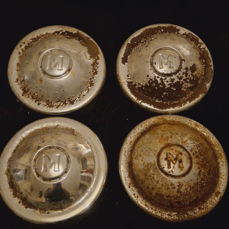 Morris Minor Hubcaps Set of 4 Original Steel M Logo Classic Car