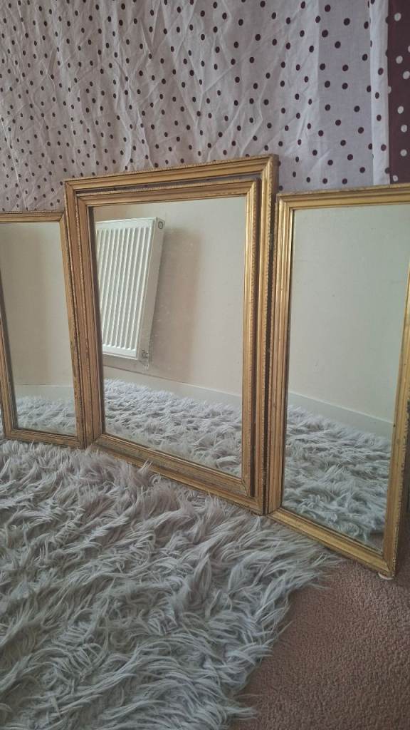 Gold Painted Folding Mirrors – Good Condition